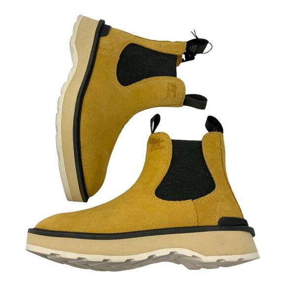 Sorel Hi-Line Chelsea Boot Geo Yellow Jet Size 8 NWT $175 MSRP - Picture 2 of 8